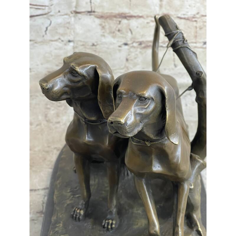 Two Large Vizsla Imitative Dog Imitative Dogs Animal House Pet By Debut Bronze Marble Sculpture Gift