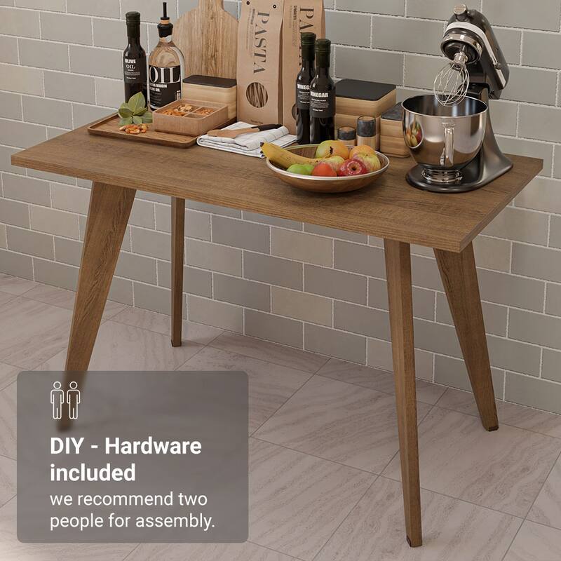 Madesa Kitchen Auxiliary Table with Wooden Surface Multi-Use Prep Station for Meal Preparation Baking Food Organization - Rustic