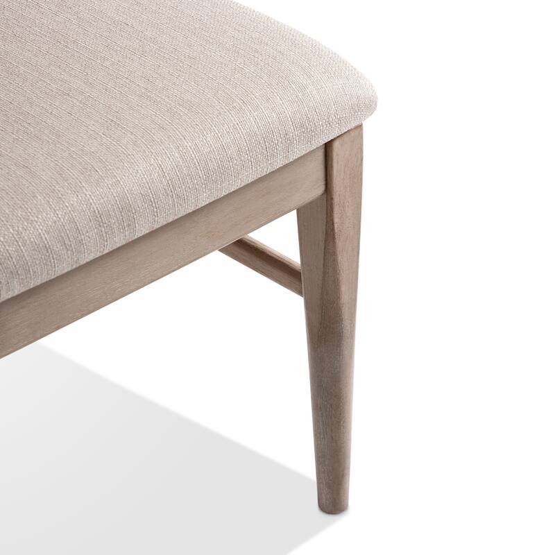 Furniture of America Barbesh Modern Natural Ash Wood Upholstered Side Chair (Set of 2)