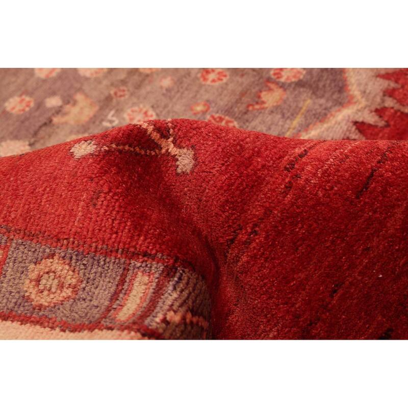 ECARPETGALLERY Hand-knotted Melis Vintage Red Wool Rug - 4'10 x 11'2