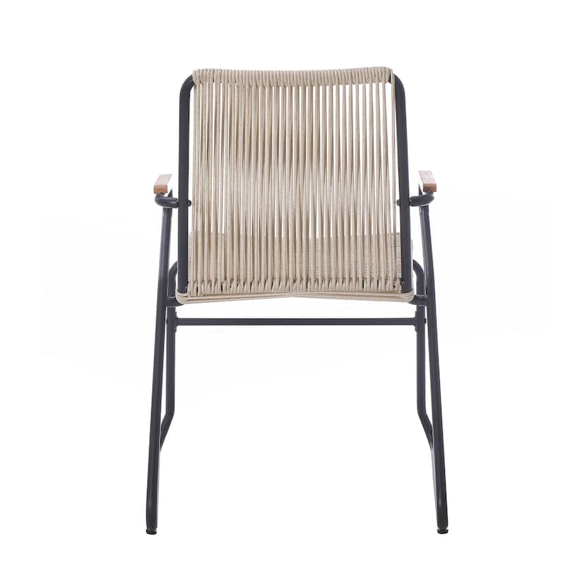 Modern Rope-Weave Outdoor Club Chairs