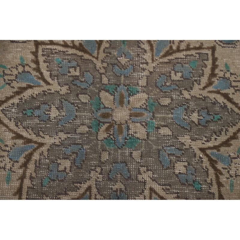 Hand Knotted Oriental 100% Wool Carpet Traditional Floral Beige & Ivories Tabriz Area Rug - 10' 1'' X 6' 10''