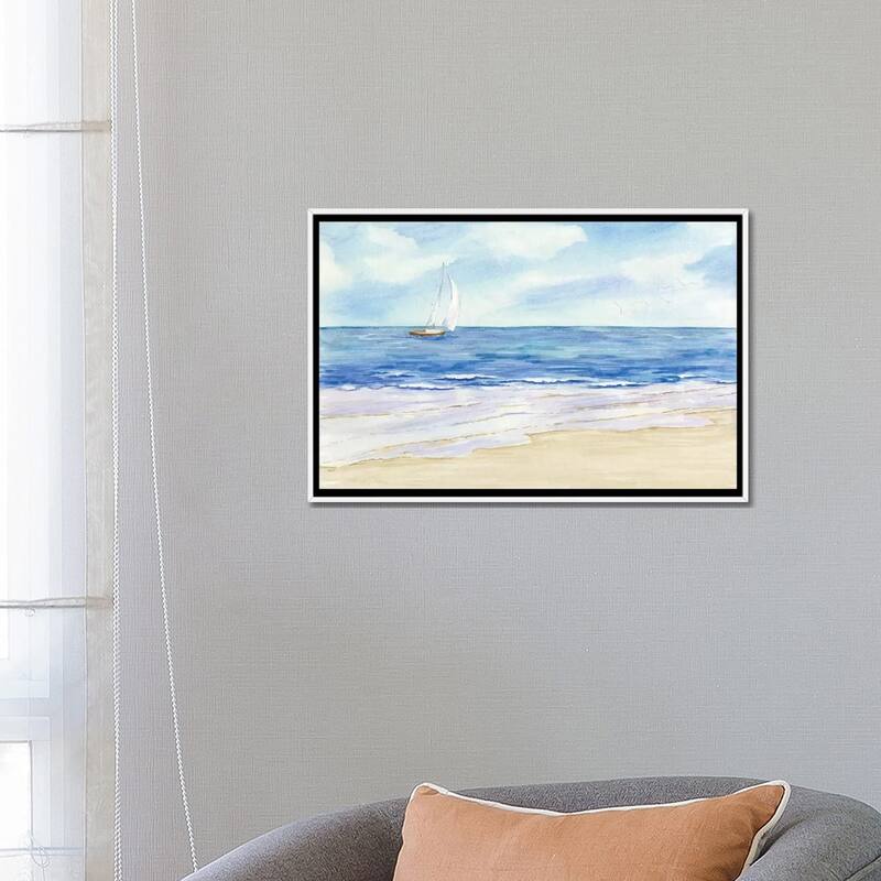 iCanvas "Sailboat & Seagulls I" by Tara Reed Framed