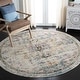 preview thumbnail 18 of 100, SAFAVIEH Madison Diederike Boho Distressed Medallion Area Rug 10' x 10' Round - Grey/Gold