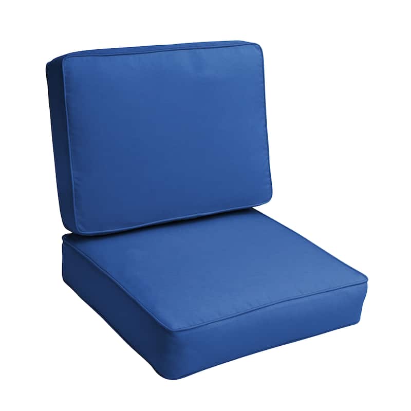 Sunbrella Indoor/ Outdoor Corded Chair Cushion Set - 22" x 22" x 4" - Canvas True Blue