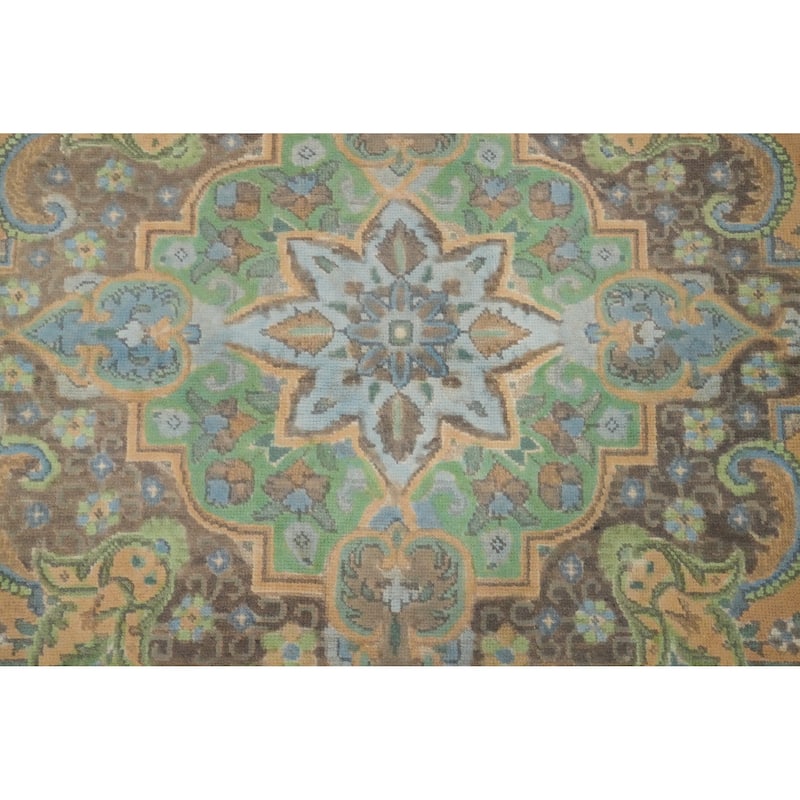 Hand Knotted Oriental 100% Wool Carpet Traditional Floral Oranges & Rust Tabriz Area Rug - 12' 10'' X 9' 8''