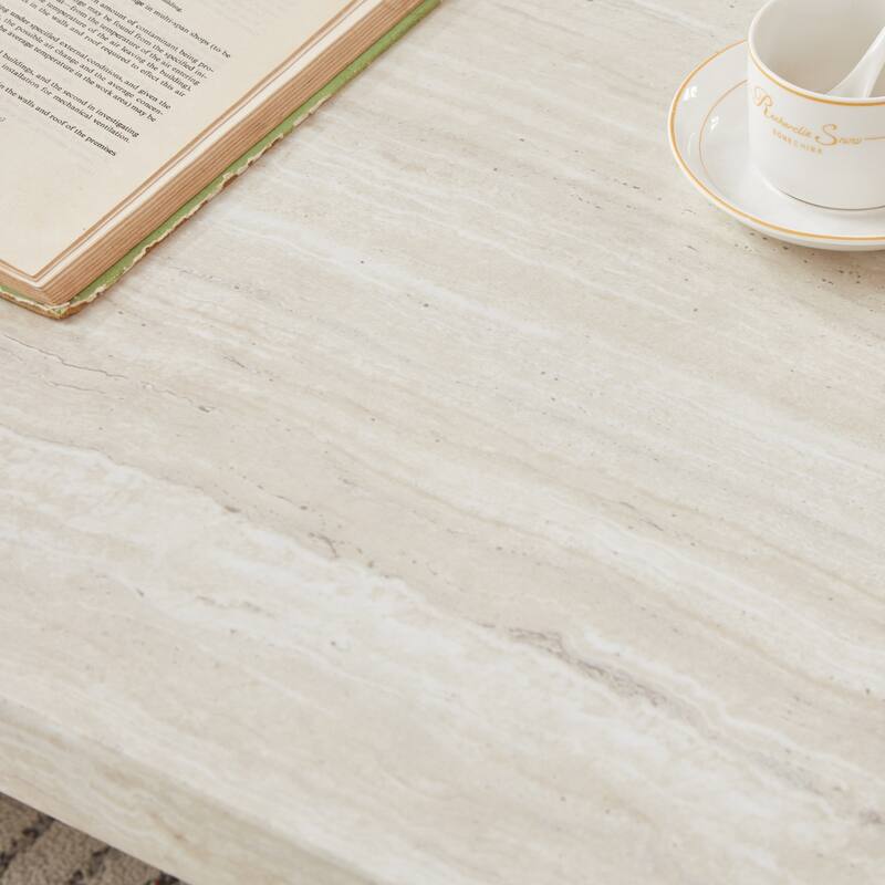 Roundhill Furniture Cavira Modern Faux Marble Living Room Coffee Table