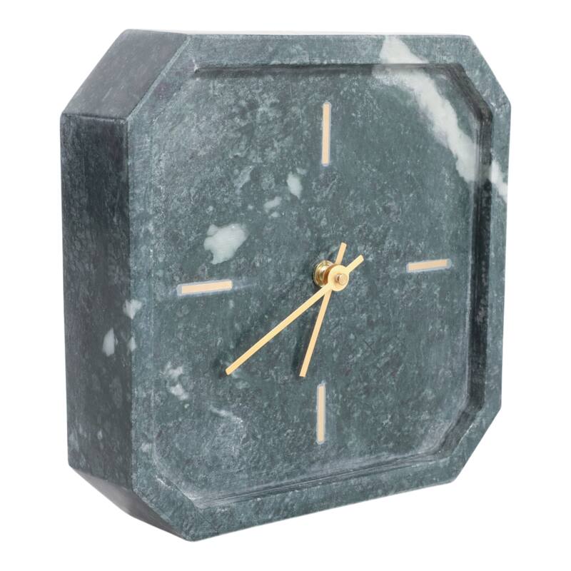 Modern Glam Marble & Stone Clock for Home Decor