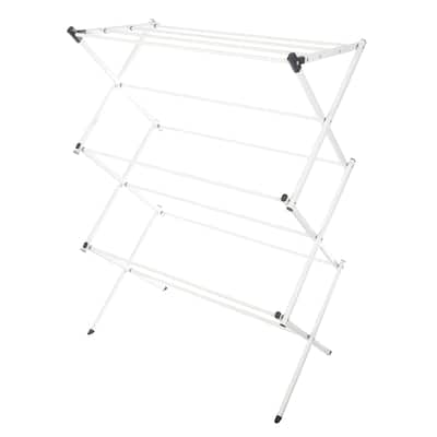 Clothes Drying Rack - Collapsible and Compact for Indoor/Outdoor Use by Lavish Home (White)