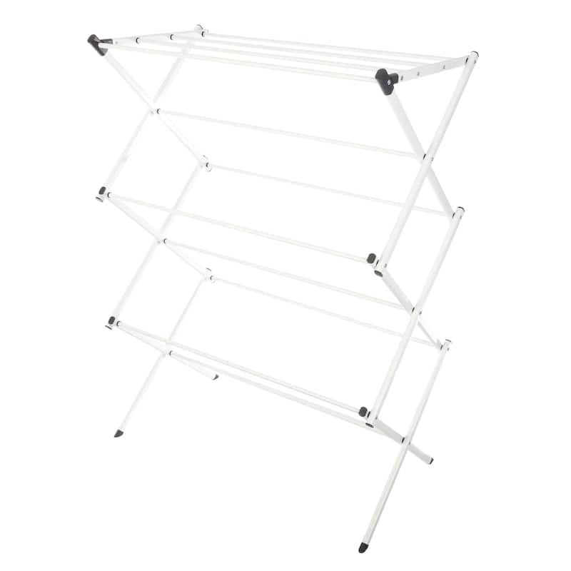 Clothes Drying Rack - Collapsible and Compact for Indoor/Outdoor Use by Lavish Home (White) - White