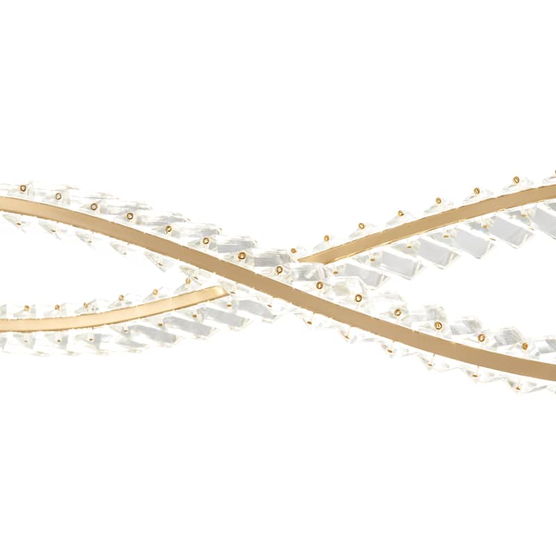 Charlotte Brushed Gold Integrated LED 40-Watt Chandelier - N/A