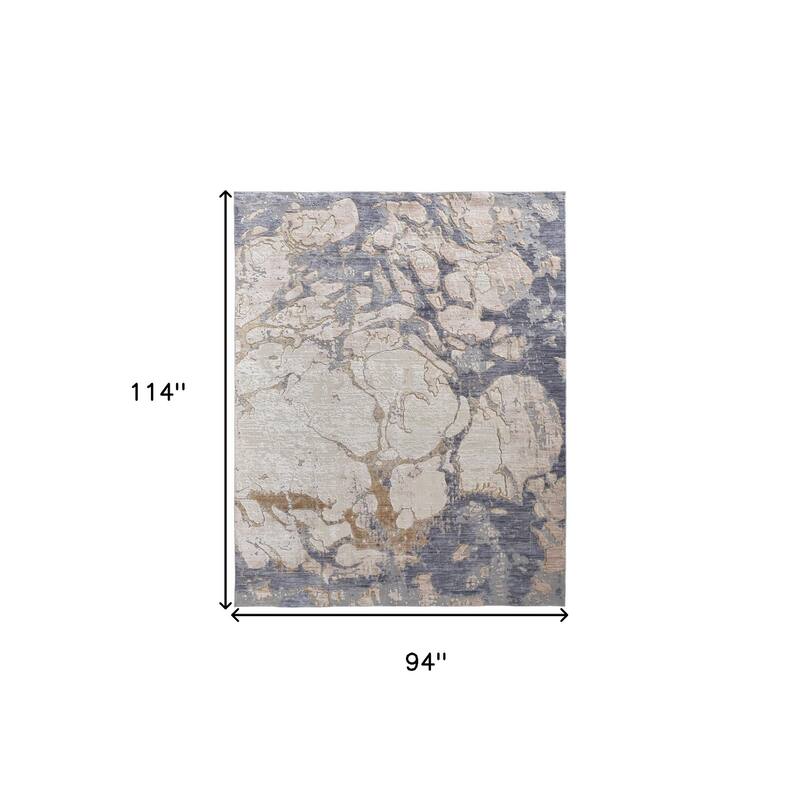 Wupe Power Loomed Distressed Abstract Modern Non Skid Area Rug By HomeRoots - 8' x 10'