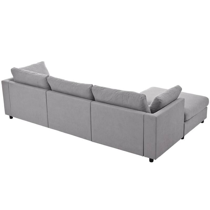 L Shaped Convertible Sectional Sofa with Reversible Chaise