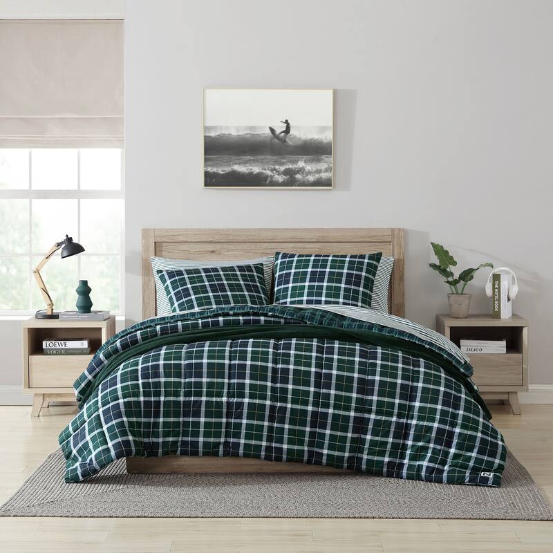 Nautica Northsail Plaid Navy Reversible Duvet Cover Set