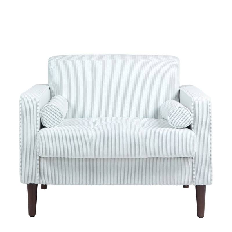 2 Set Upholstered Wide Comfy Accent Club Chair with Wood Leg - 34.6" W x 30.6" D x 28.7" H