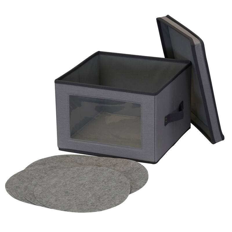 Household Essentials Dinner Plate Storage Box - 12.0"L x 12.0"W x 8.5"H