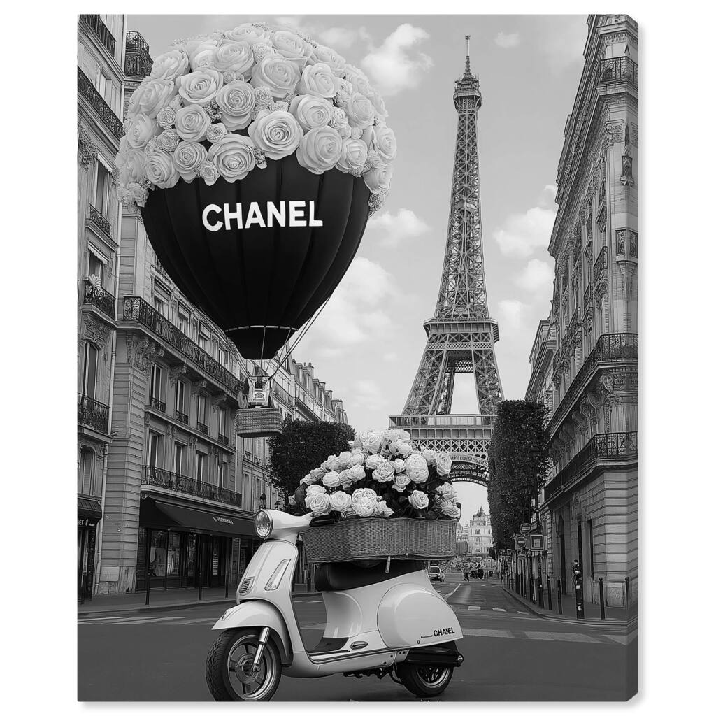 Scooter and Glam Balloon II Canvas by Art Remedy, Gallery Wrapped