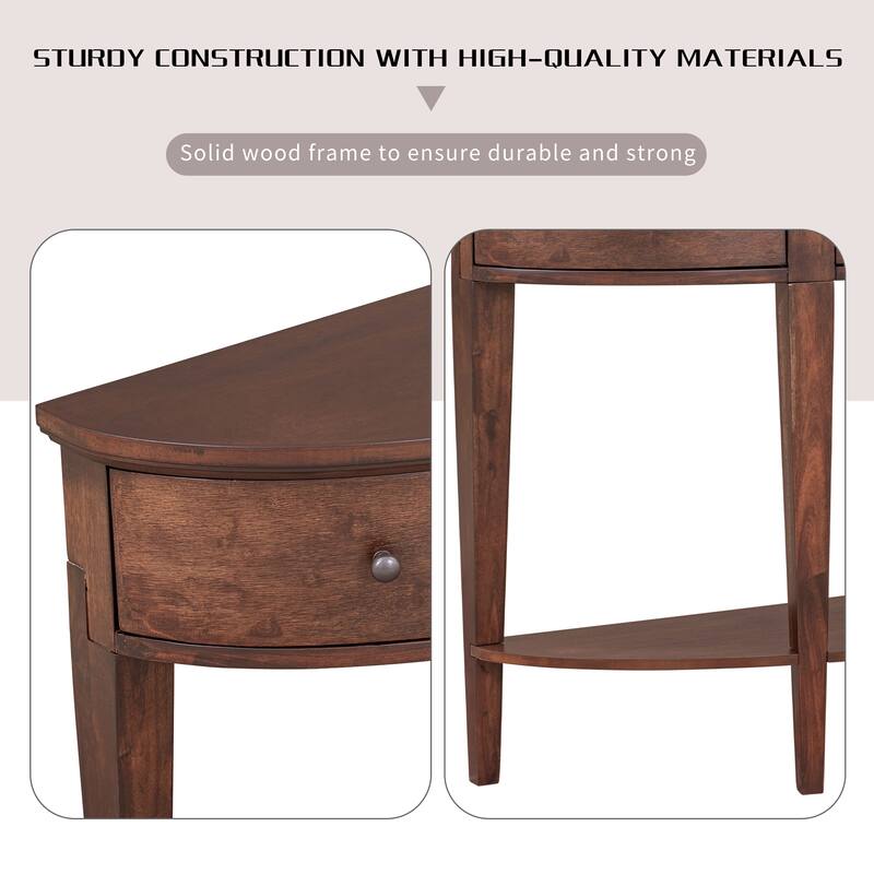 Roomfitters Modern Curved Console Table with 3 Drawers and 1 Shelf, Ideal for Hallway, Entryway, or Living Room