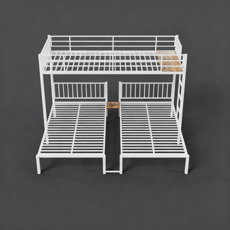 Twin Triple Bunk Bed for Kids, 3 Bed Bunk Beds for 3, Metal Triple Bunk Beds, Separates Into 3 Twin Beds