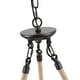 preview thumbnail 11 of 24, Farmhouse 6-Light Wagon Wheel Wood Chandelier with Seeded Glass Shade for Dining Living Room
