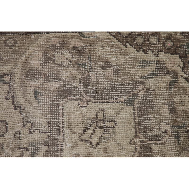 Distressed Tabriz Persian Antique Rug Handmade Oriental Wool Carpet - 6'7" x 9'2"
