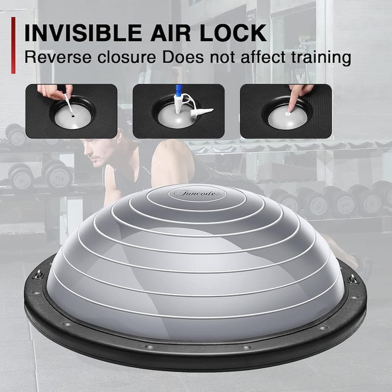 Half Ball Balance Trainer, Balance Ball, Exercise Half Ball w/Resistance Bands,Yoga Balance Ball Anti Slip Surface w/ Foot Pump