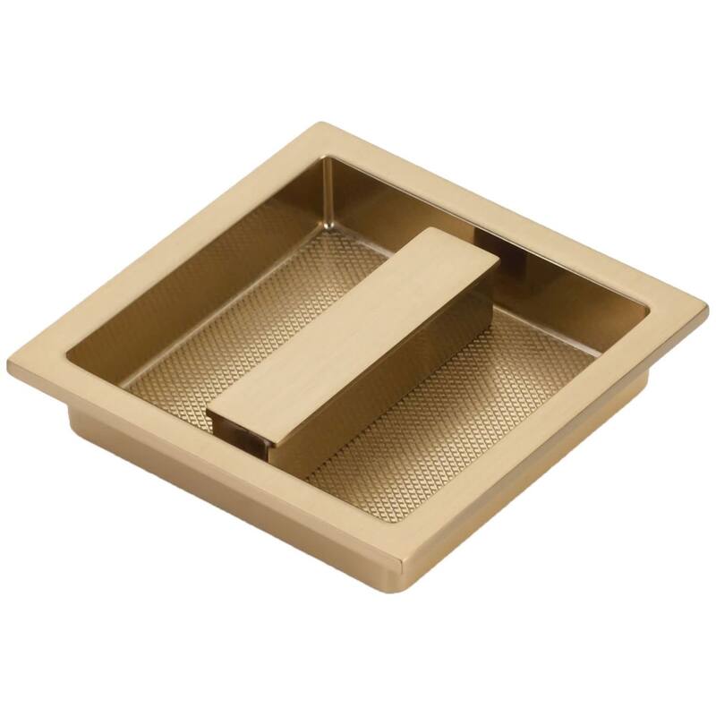 Schaub and Company MODO 3-7/8" Square Euro Modern Recessed Flush Door - Signature Satin Brass