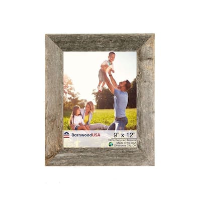 9" x 12" Rustic Farmhouse Weathered Gray Wood Frame