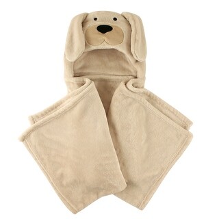 Hudson Baby Infant Hooded Animal Face Plush Blanket, Dog, One Size - Dog - One Size