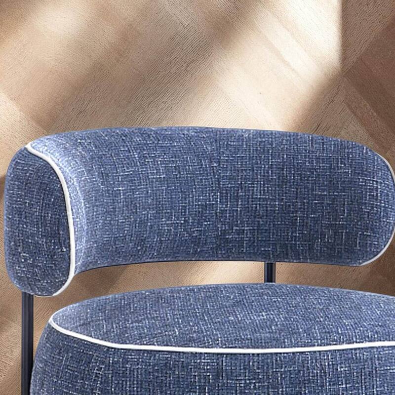 Furniture of America Ians Modern Upholstered Swivel Chair with Curved Backrest