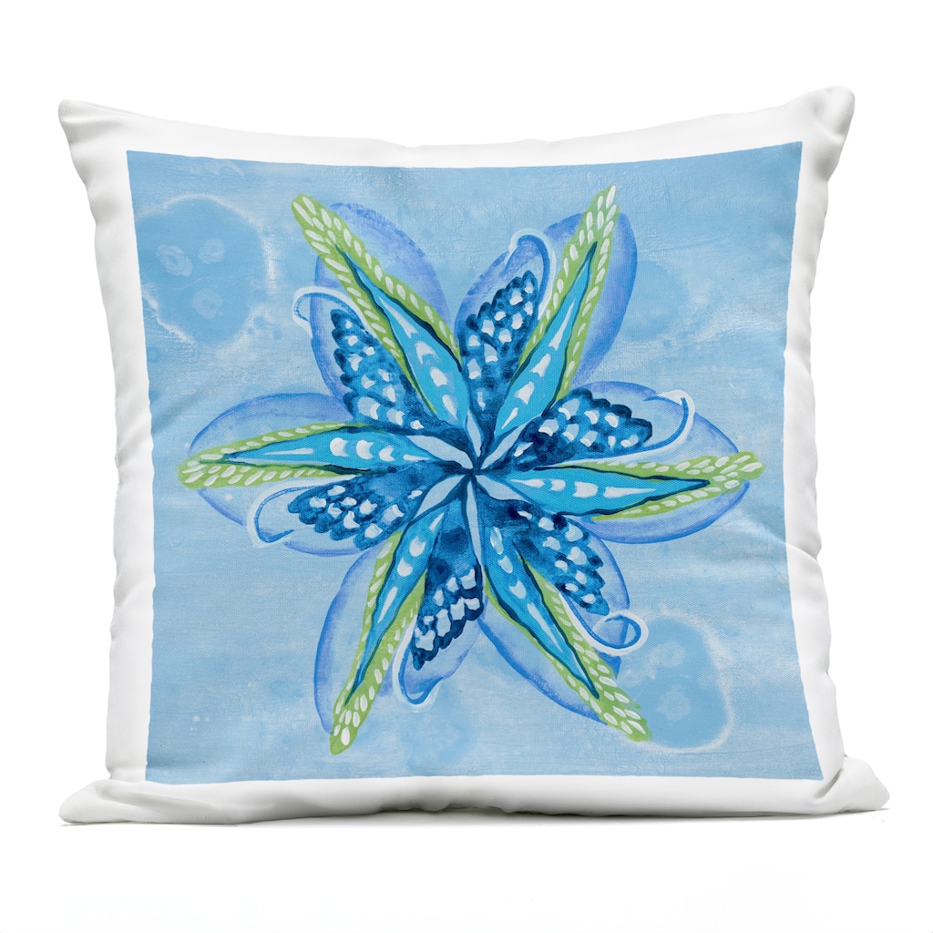 Stupell Star Shaped Abstract Flower Printed Outdoor Throw Pillow Design by Liz Jardine