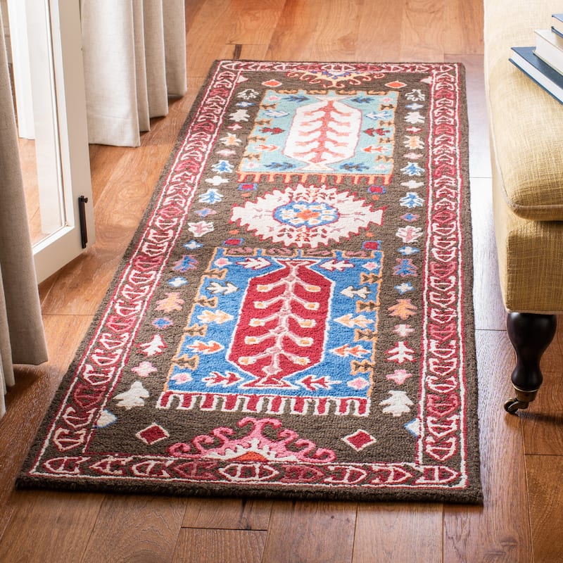SAFAVIEH Handmade Bellagio Dirce Modern & Contemporary Oriental Wool - 2' 3" x 7' - Brown/Rust - Runner