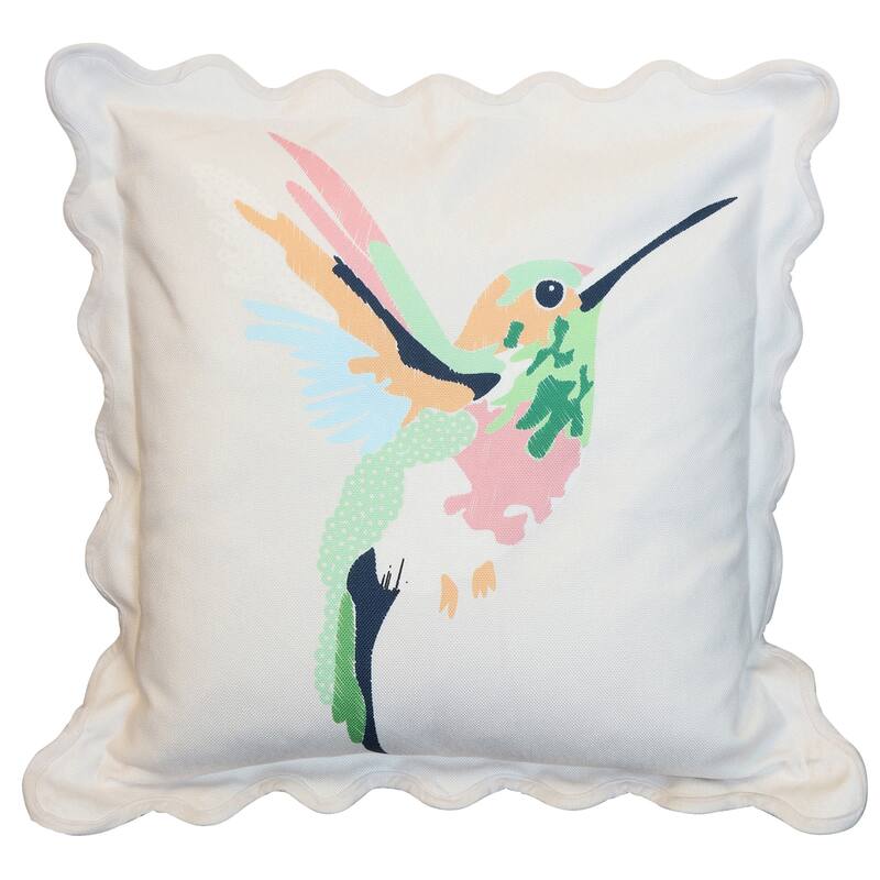 StyleCraft Tamara Day for StyleCraft Hummingbird Pillow - Right Facing - 22" x 22" - Classic Ivory