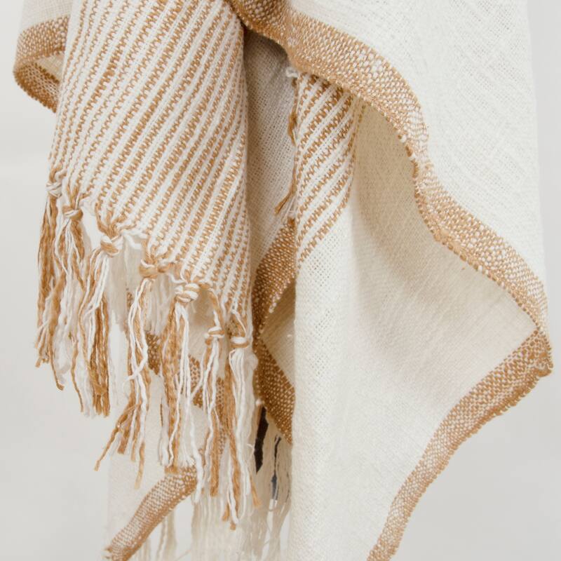 Rizzy Home Boho Stripe Woven Textured Cotton Throw