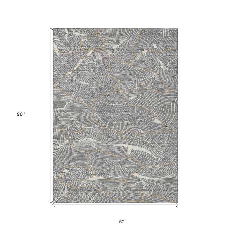 HomeRoots Abstract Transitional Rectangle Outdoor Rug
