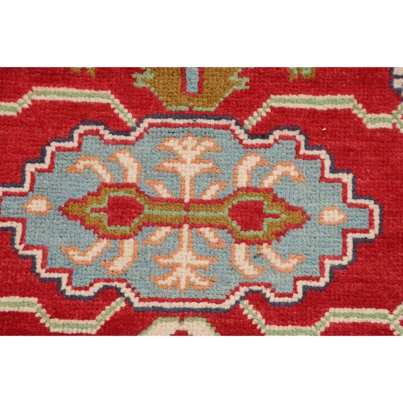 Traditional Red Kazak Accent Rug Hand-Knotted Oriental Wool Carpet - 2'9" x 4'2"