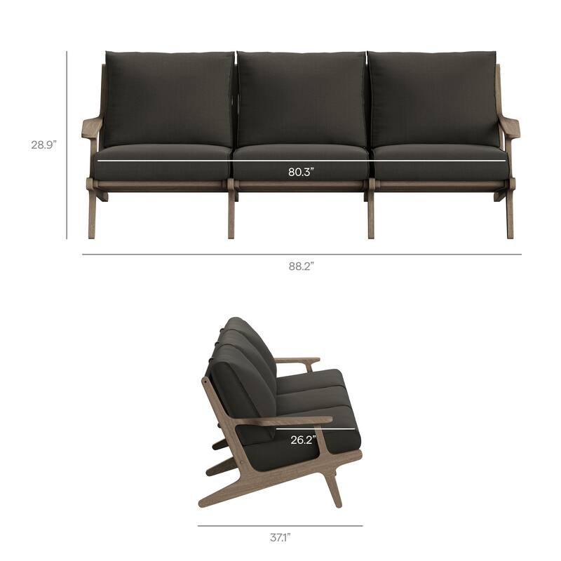 Saratoga 4-Piece Outdoor Patio Teak Wood Furniture Set