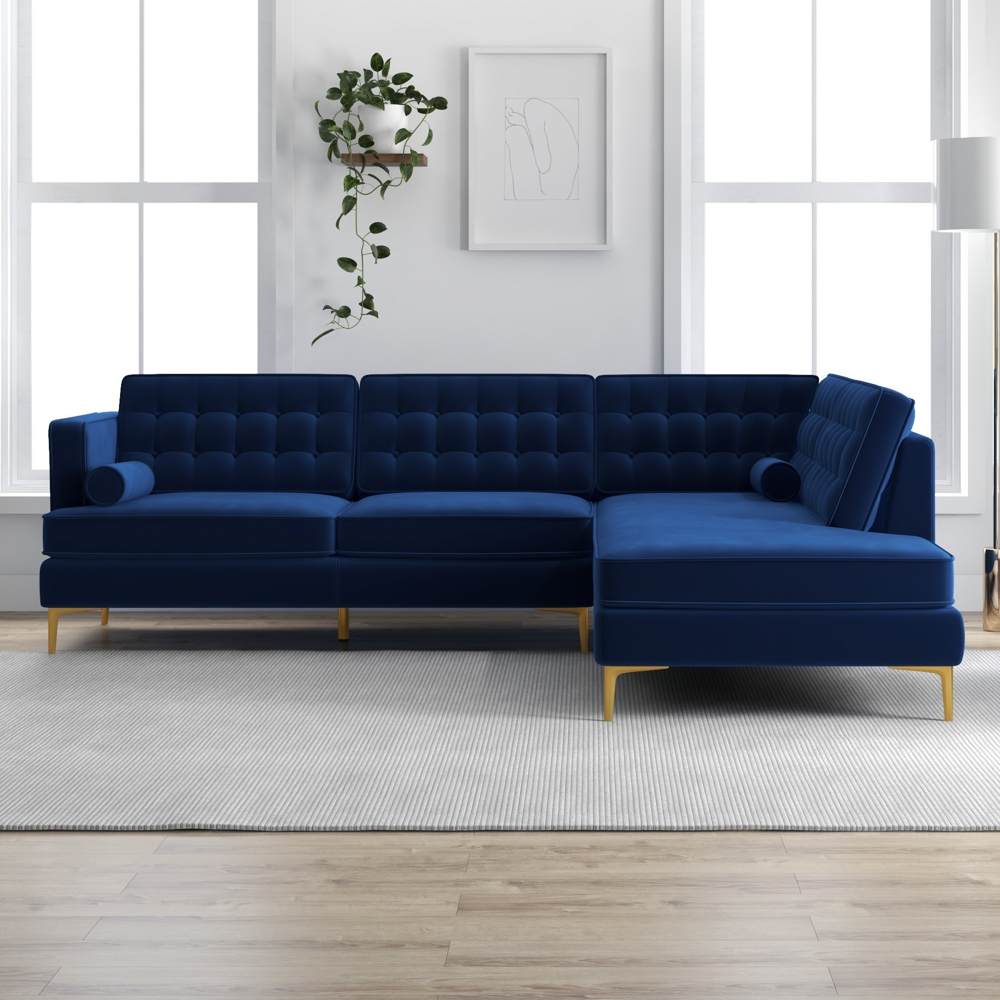 Navy left hand corner sofa sale