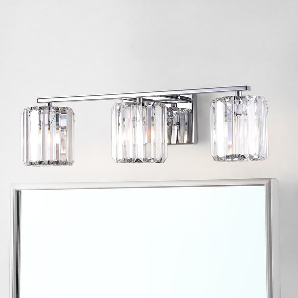 Coco Prism Metal/Glass Glam LED Vanity Light, Chrome by JONATHAN Y. Opens flyout.