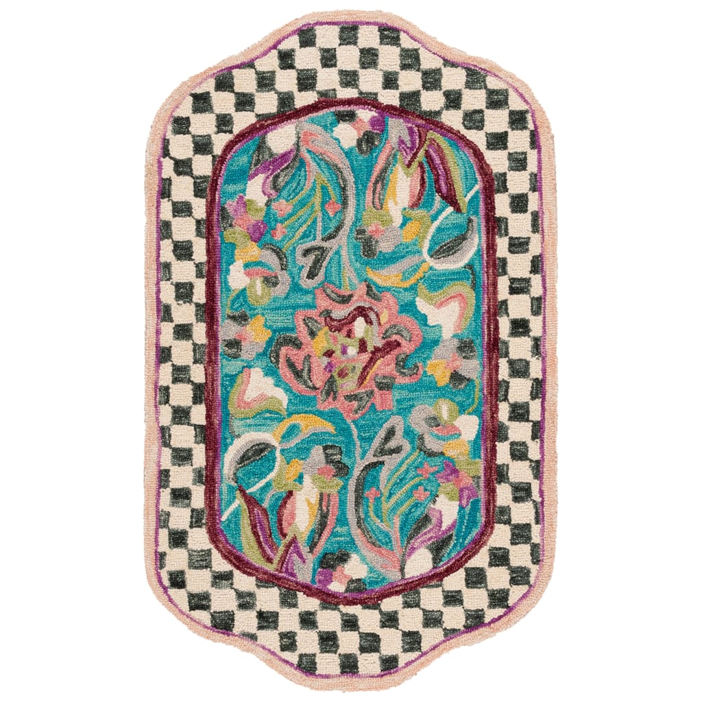 SAFAVIEH Handmade Jardin Dali Country Floral Checkered Wool Rug