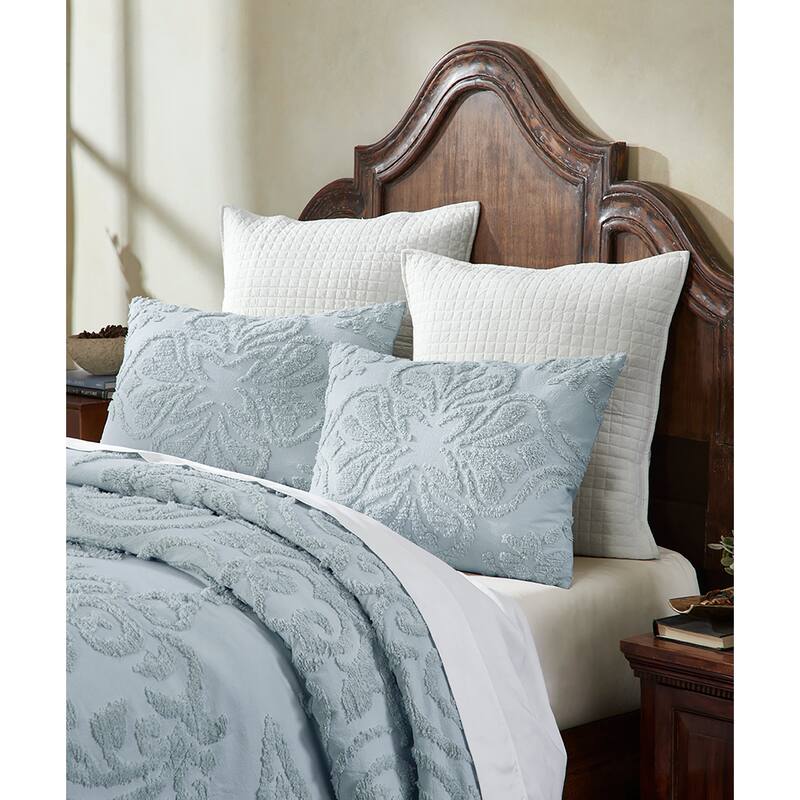 Better Trends Rylee Collection 100% Cotton Tufted Floral Design Bedspread Set-Smooth, Durable, Machine Washable & Tumble Dry