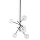preview thumbnail 2 of 3, Cody II Black Metal Glass Globe Six Bulb Chandelier - 36"W x 36"D x 52"H