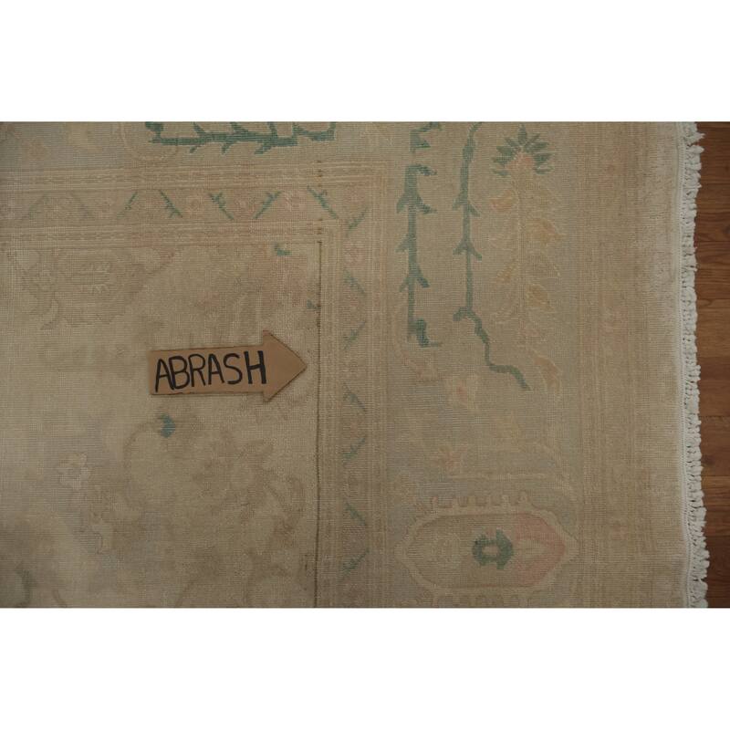 Hand Knotted Oriental 100% Wool Carpet Traditional All-Over Beige & Ivories Ziegler Area Rug - 12' 10'' X 12' 6''