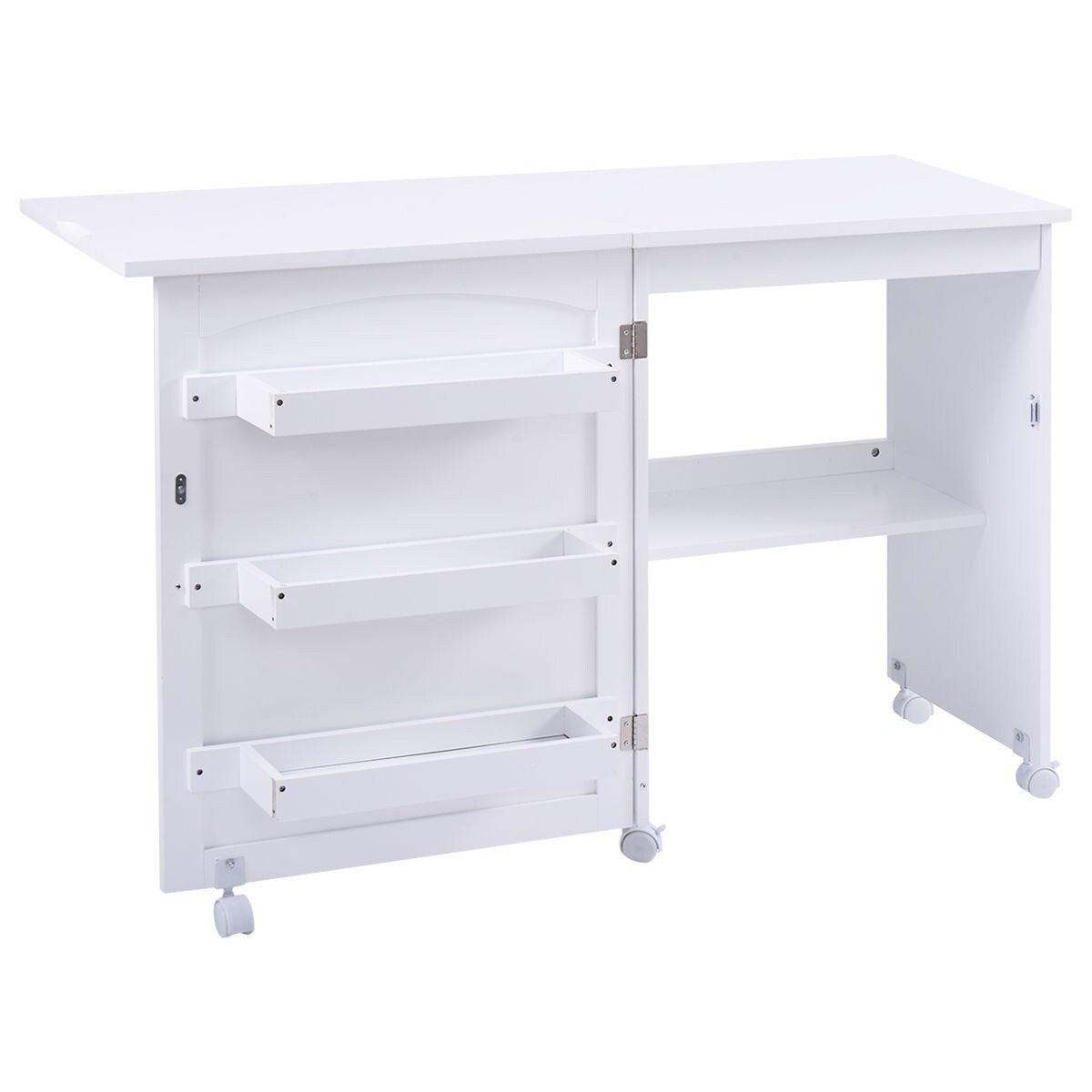 Height Adjustable Craft Table with Storage Shelves, Mobile Folding Cutting  Table for Home Office Sewing Room Craft Room - On Sale - Bed Bath & Beyond  - 39211642