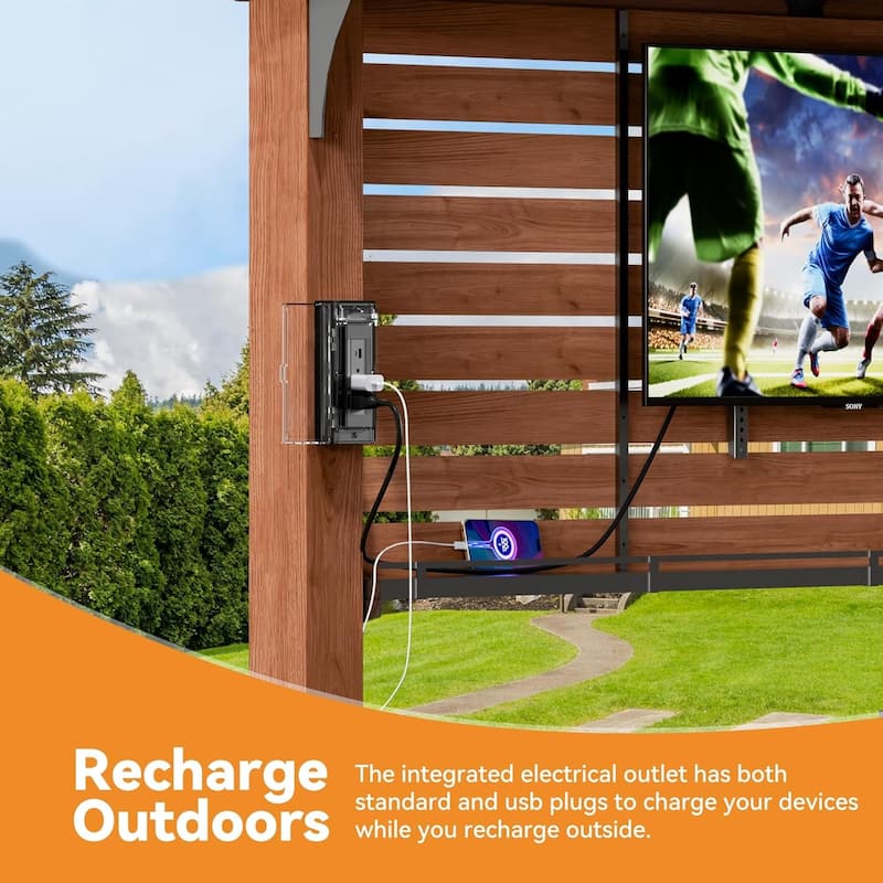 The Aura Cedar Wood Entertainment Bar Center, Wood Gazebo Grill Pavilion with Shelves & Paper Towel Holder