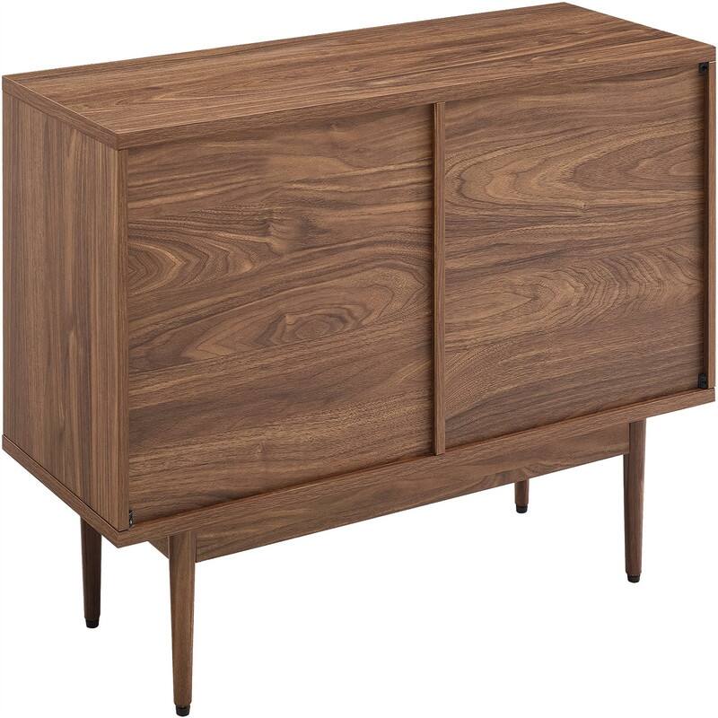Mid-Century Record Storage Console Cabinet - 15.75"D x 40"W x 22.25"H