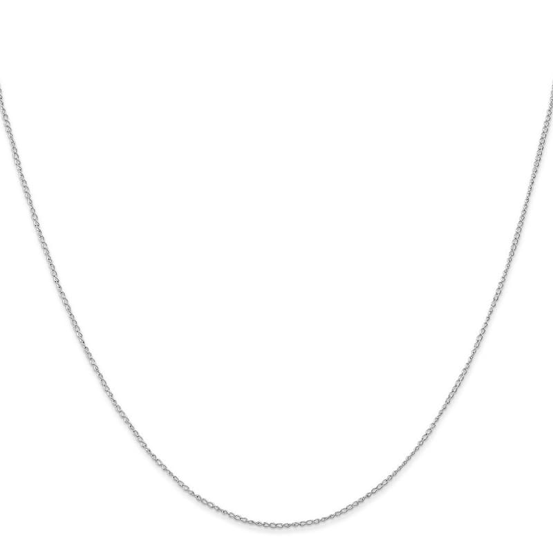 Curata 10k White Gold 0.5mm Carded Curb Chain Necklace (Spring-ring) Options: 16 18 20 24