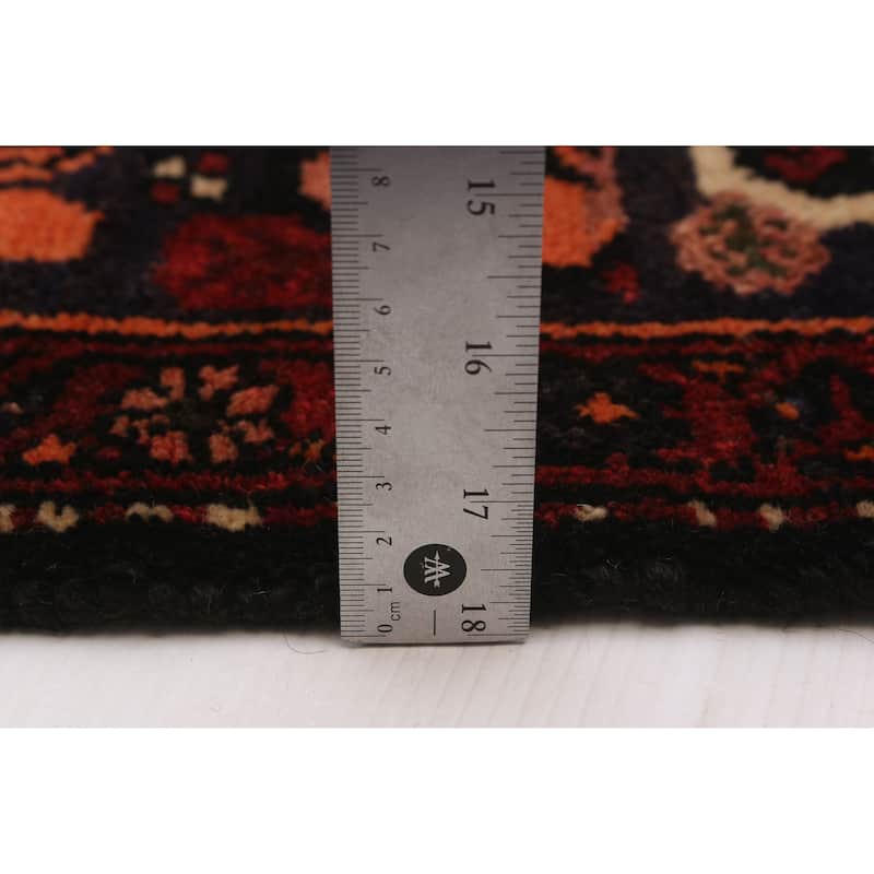 ECARPETGALLERY Hand-knotted Andelz Black, Red Wool Rug - 4'3 x 7'0