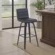 preview thumbnail 76 of 120, Skara Swivel Bar Stool, Upholstered Bar Height Chair with Bentwood Frame Single - Black Faux Leather & Black