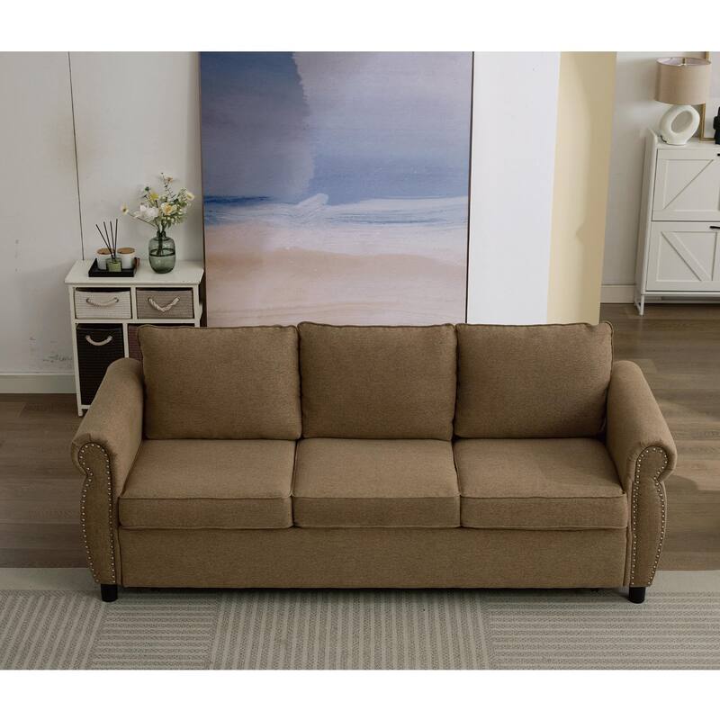 81.5" Convertible Sleeper Couch with Pull Out Bed,3 Seater Sofa Bed